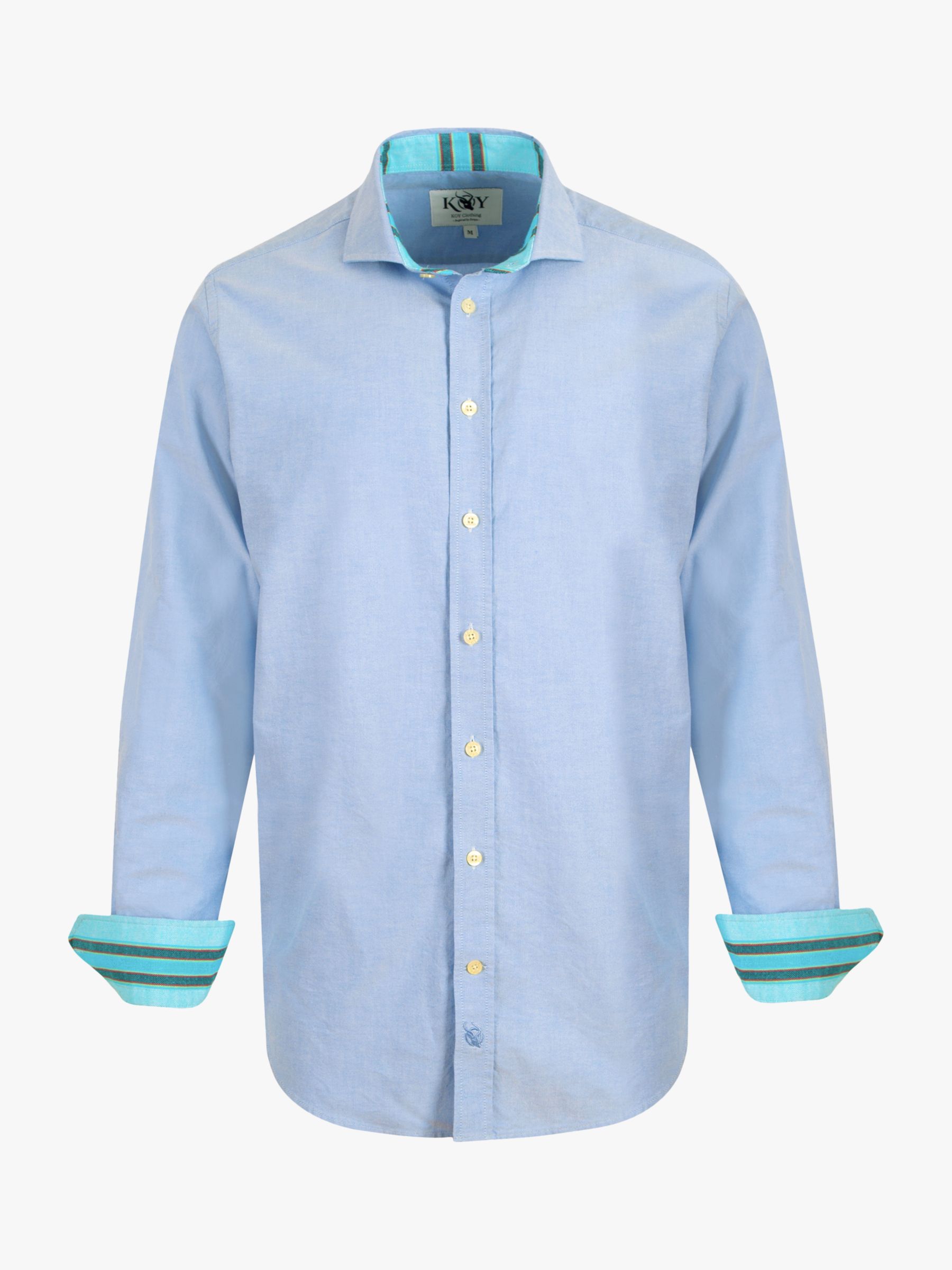 KOY Oxford Cotton Shirt, Blue Mid, S