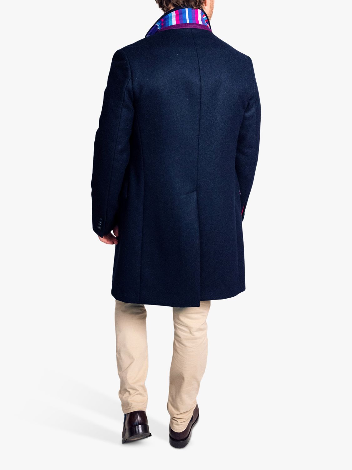 KOY Heritage British Wool Tailored Fit Overcoat, Navy, 38R