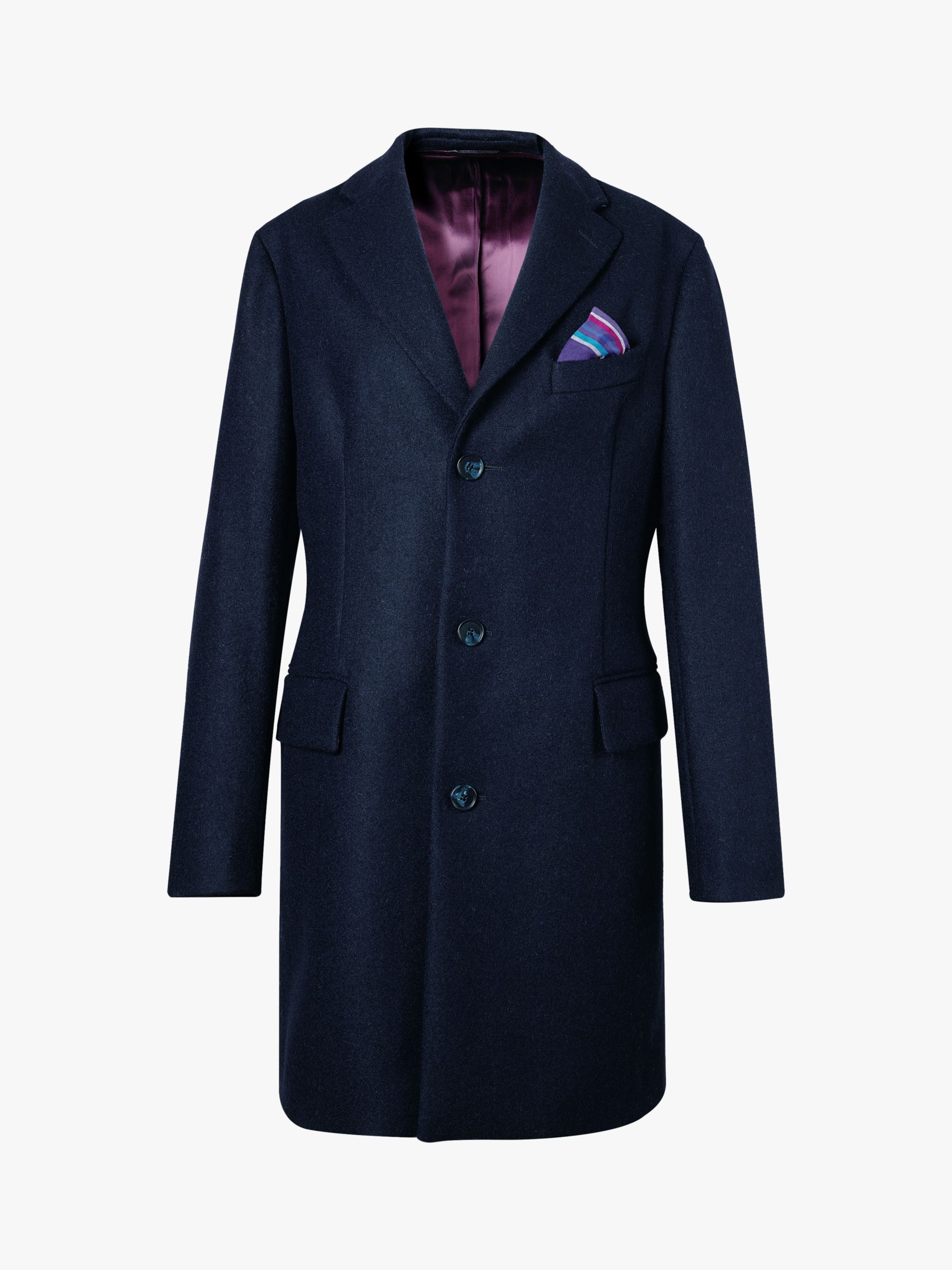 Buy KOY Heritage British Wool Tailored Fit Overcoat, Navy Online at johnlewis.com