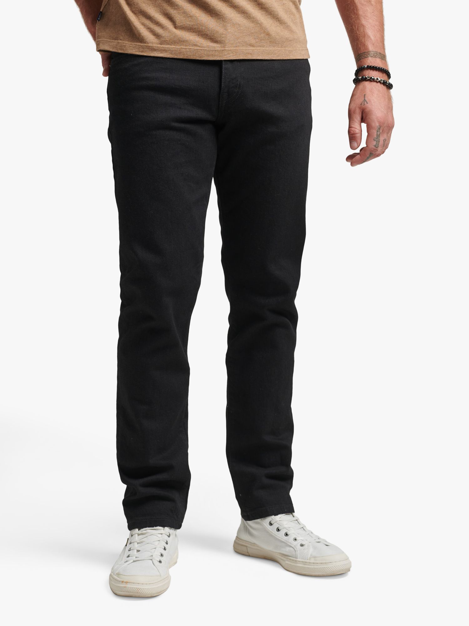 Superdry Organic Cotton Slim Straight Jeans, Venom Washed Black, W30/L30