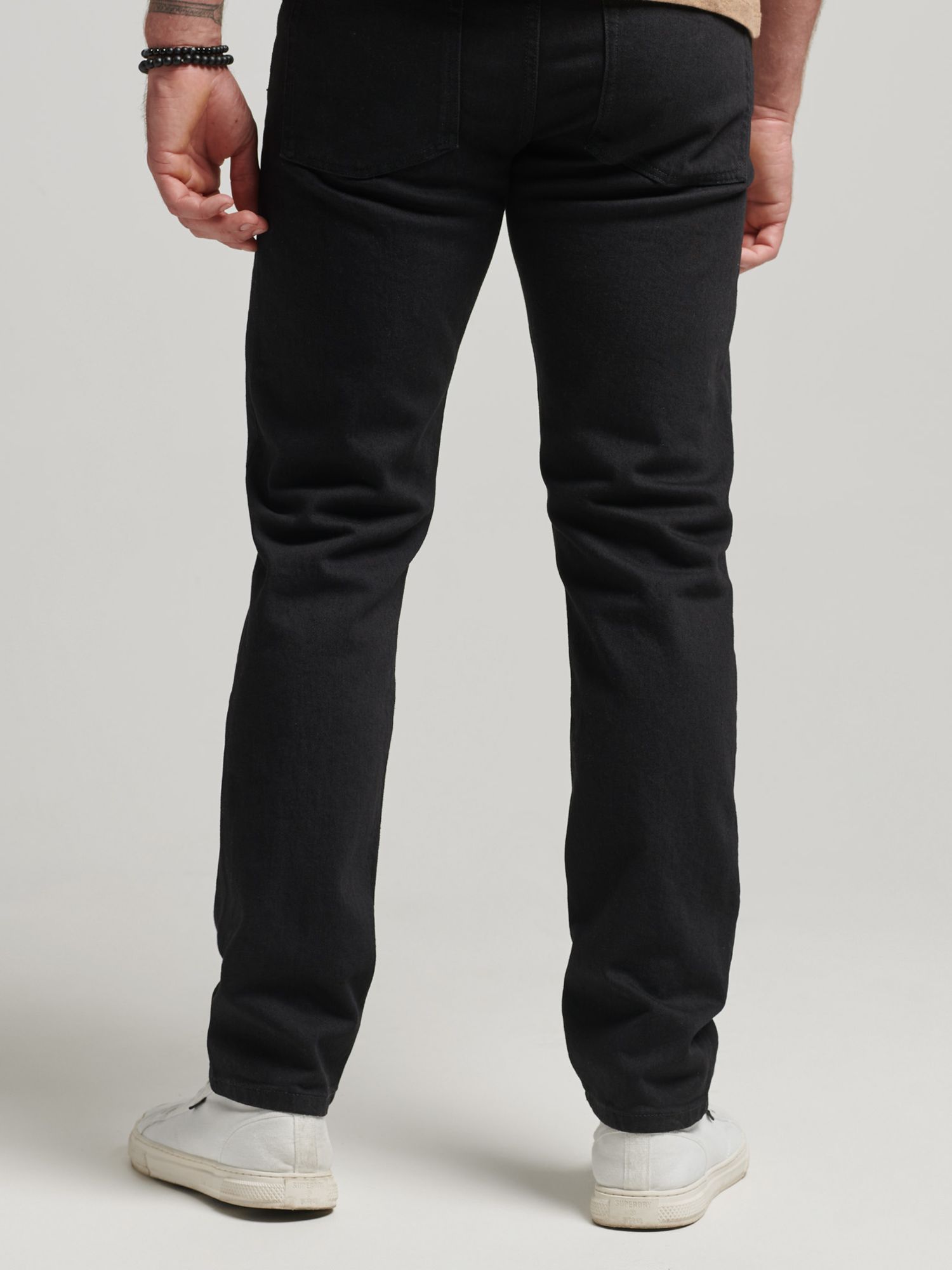 Superdry Organic Cotton Slim Straight Jeans, Venom Washed Black, W30/L30