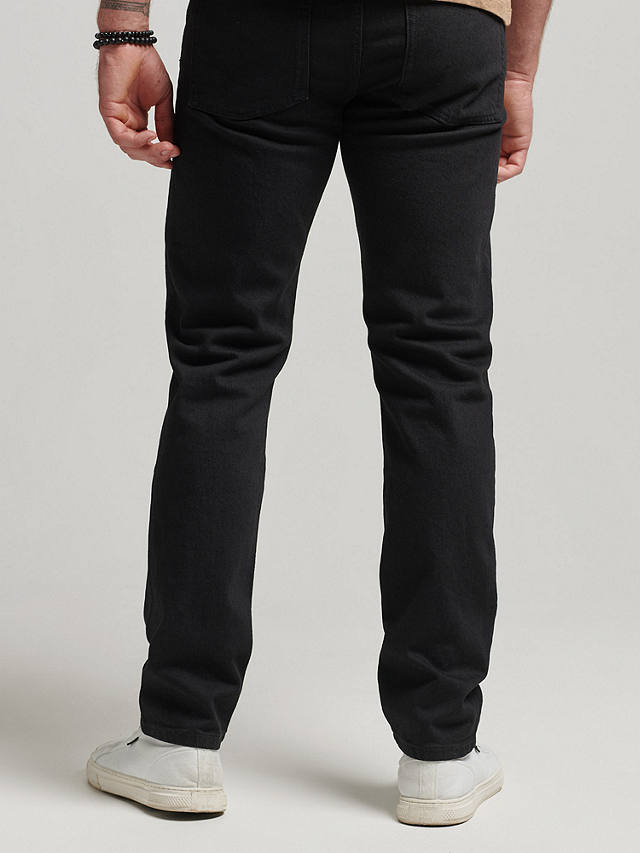 Superdry Organic Cotton Slim Straight Jeans, Venom Washed Black