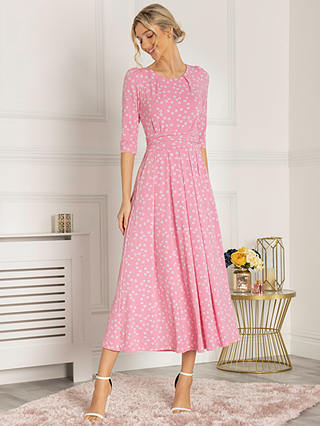 Jolie Moi Denisse Spot Print Maxi Dress, Dusty Pink