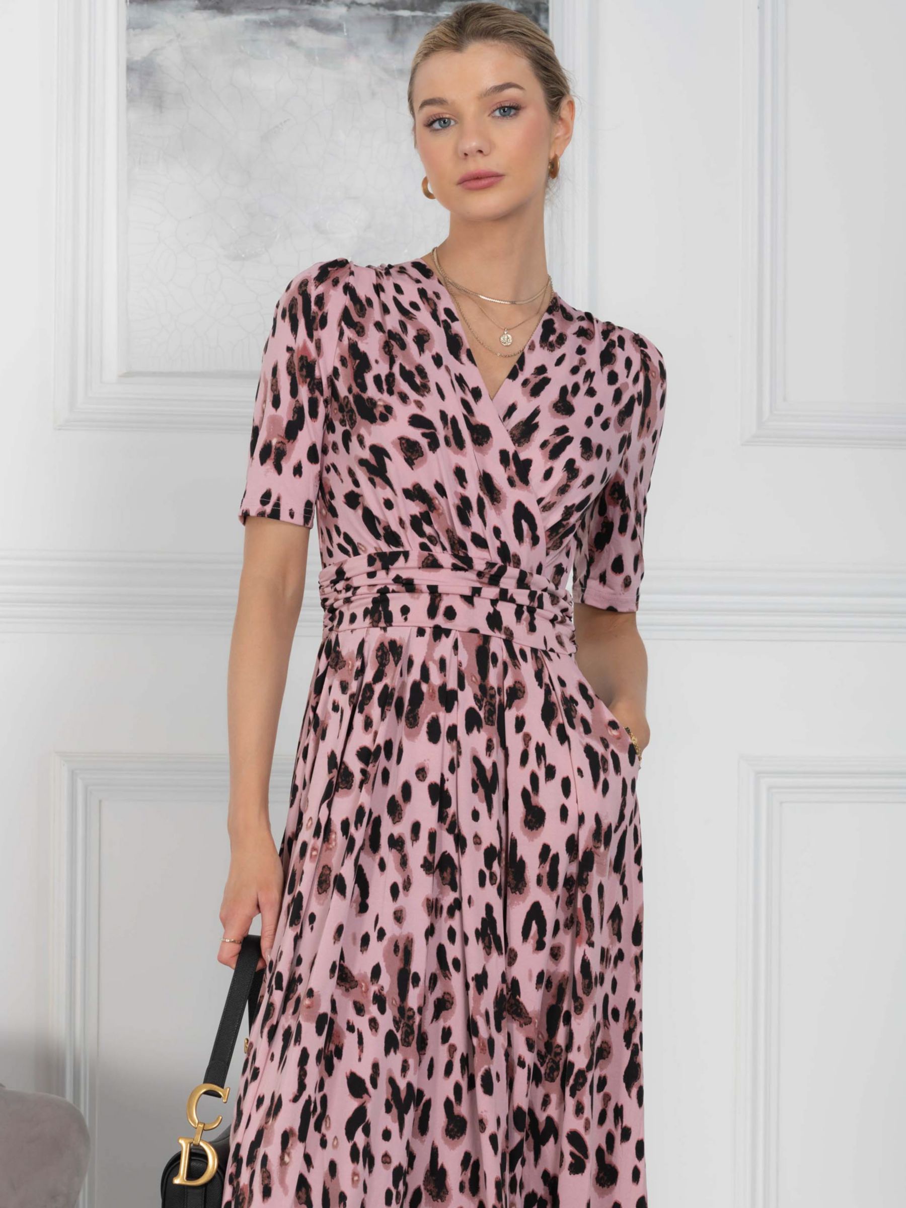 Buy Jolie Moi Coleen Abstract Print Maxi Dress, Pink/Multi Online at johnlewis.com