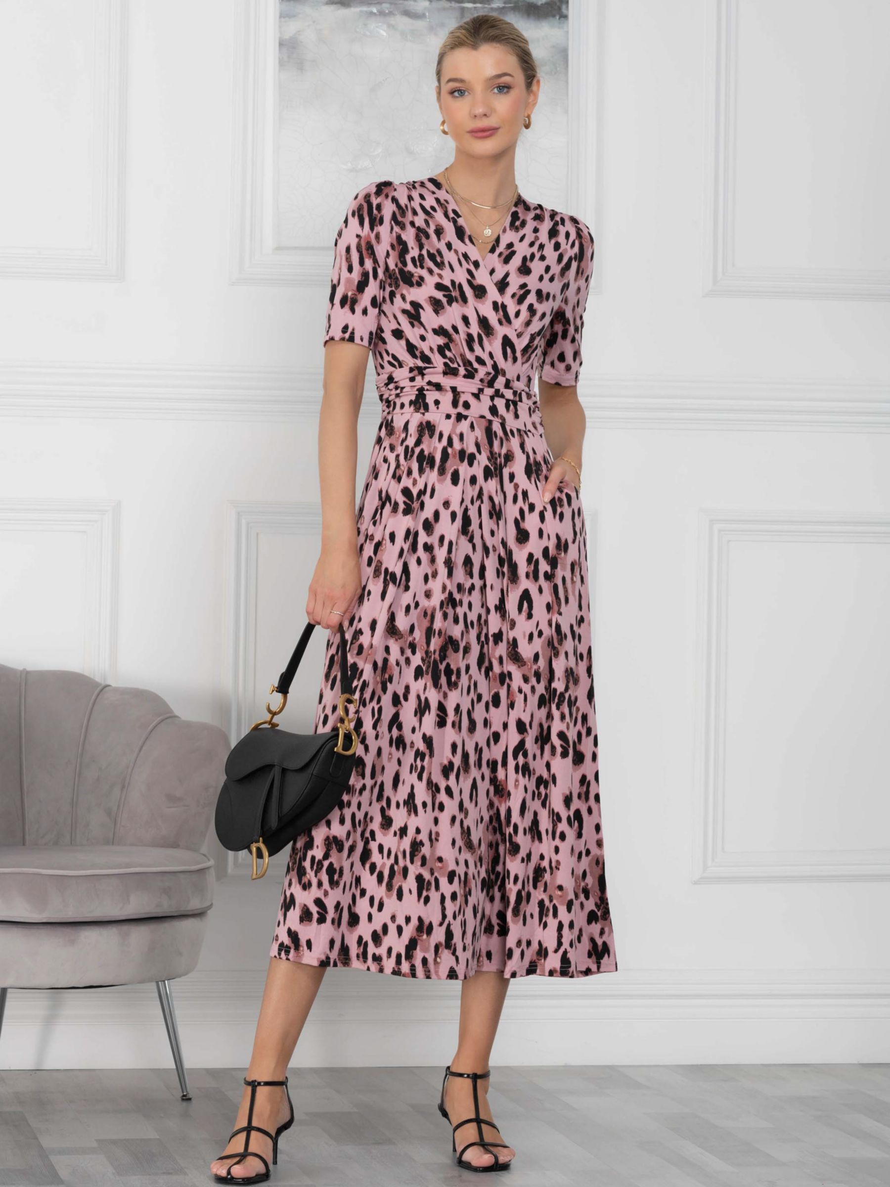 Buy Jolie Moi Coleen Abstract Print Maxi Dress, Pink/Multi Online at johnlewis.com