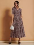Jolie Moi Josie Leopard Print Maxi Dress, Light Pink/Multi