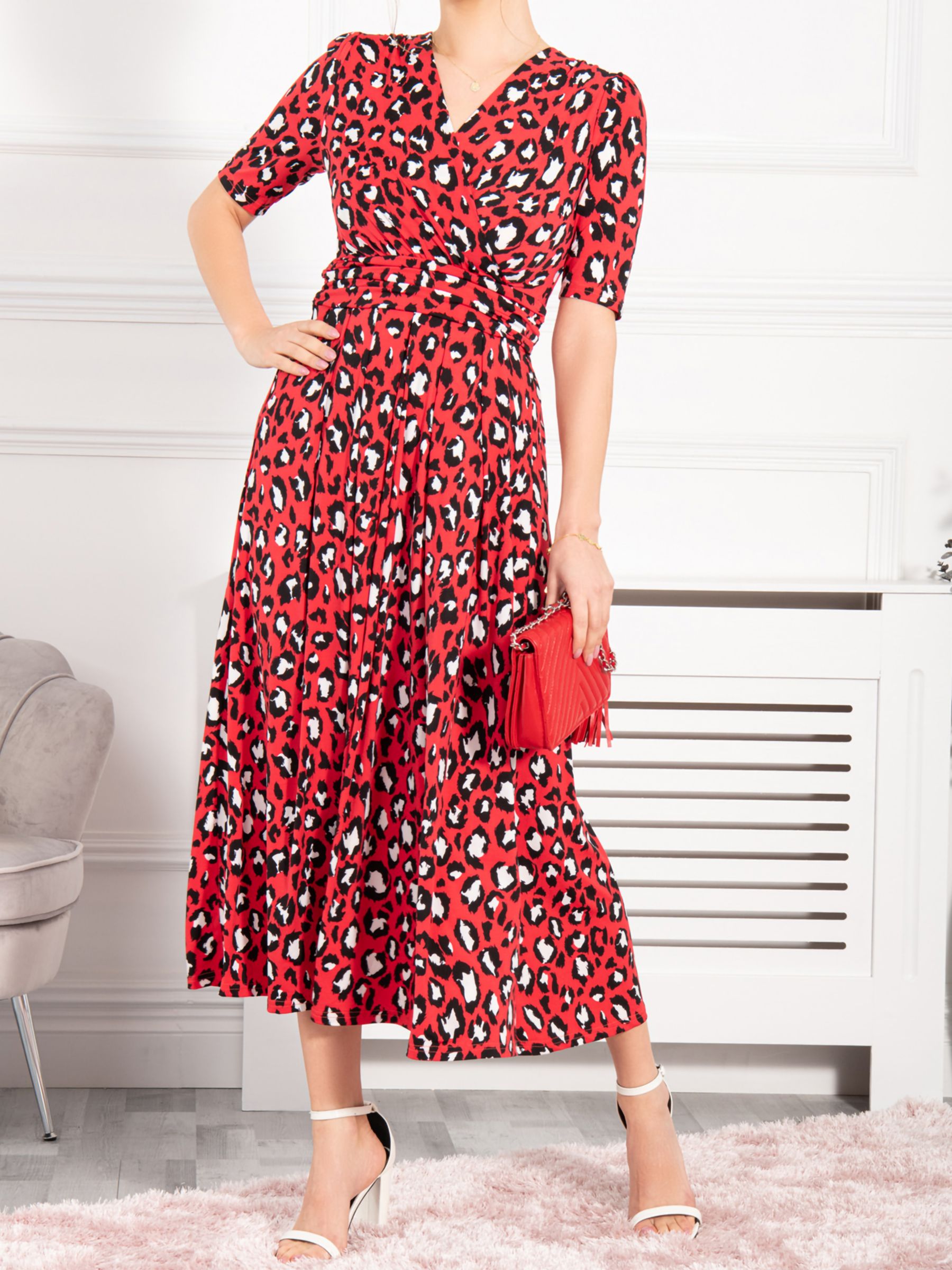 Jolie Moi Josie Leopard Print Maxi Dress, Red/Multi at John Lewis ...
