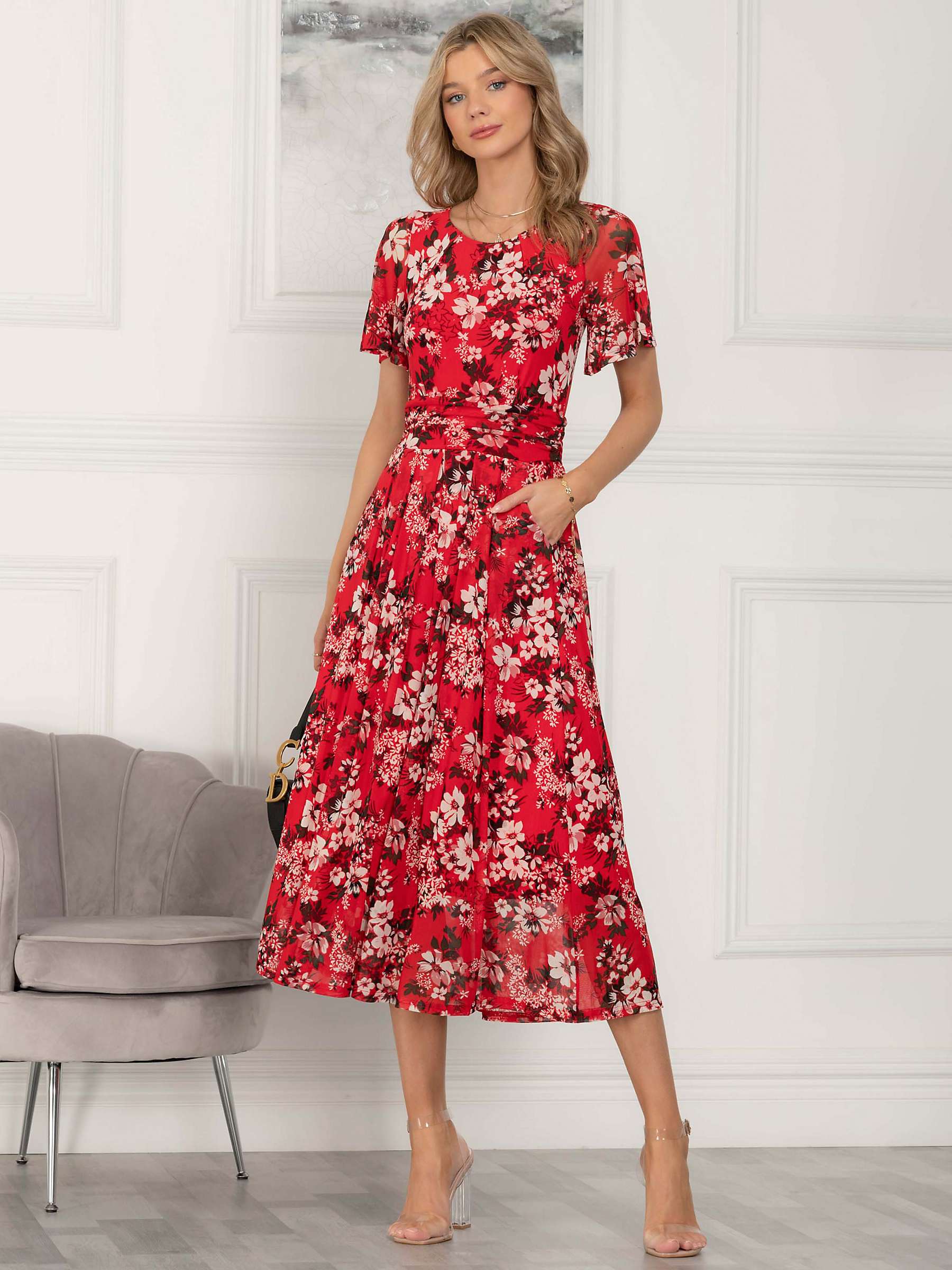 Buy Jolie Moi Giana Floral Mesh Midi Dress Online at johnlewis.com