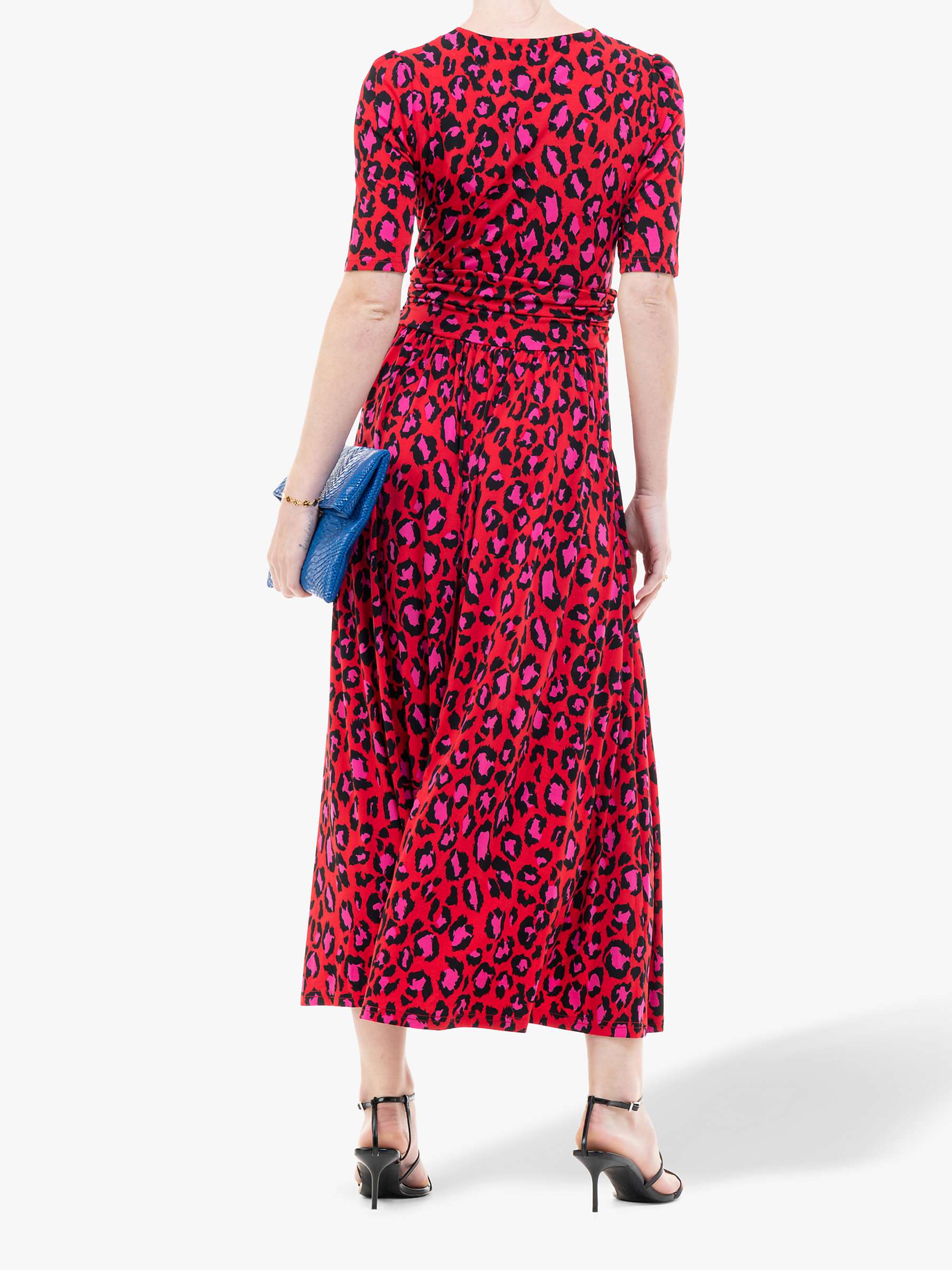 Jolie Moi Oakley Leopard Print Wrap Maxi Dress, Red/Multi at John Lewis ...