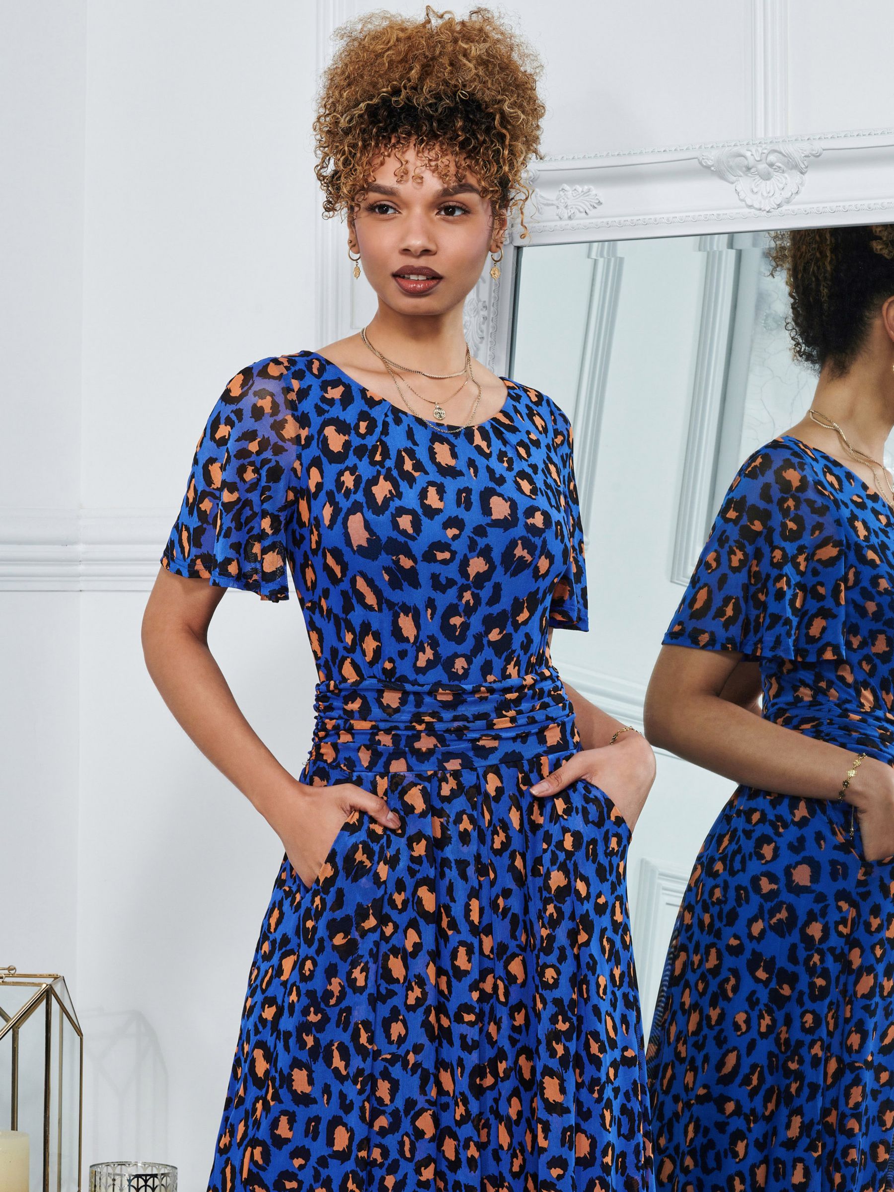Buy Jolie Moi Julita Leopard Print Midi Dress Online at johnlewis.com