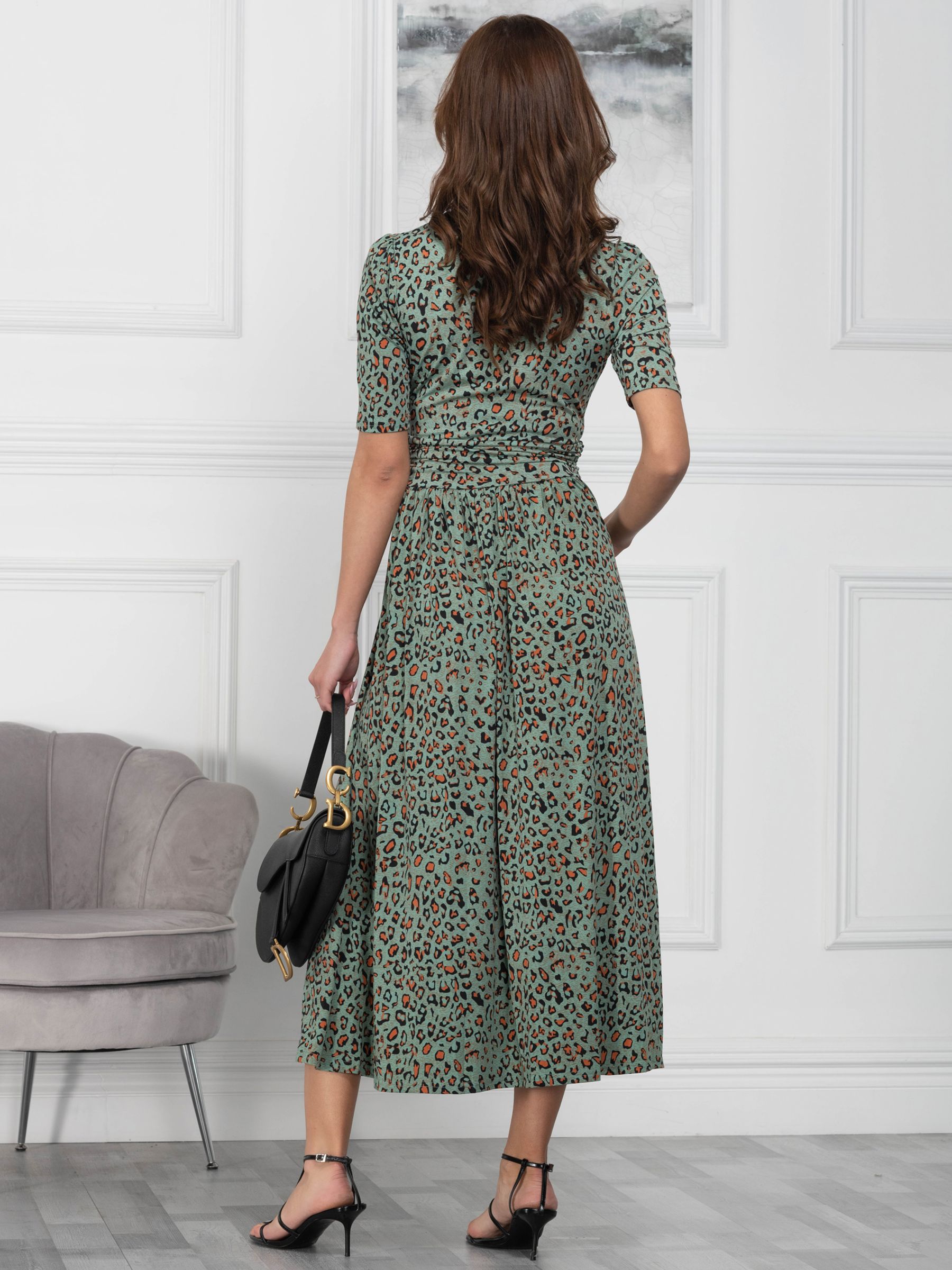 Jolie Moi Coleen Leopard Print Maxi Dress, Green/Multi at John Lewis ...