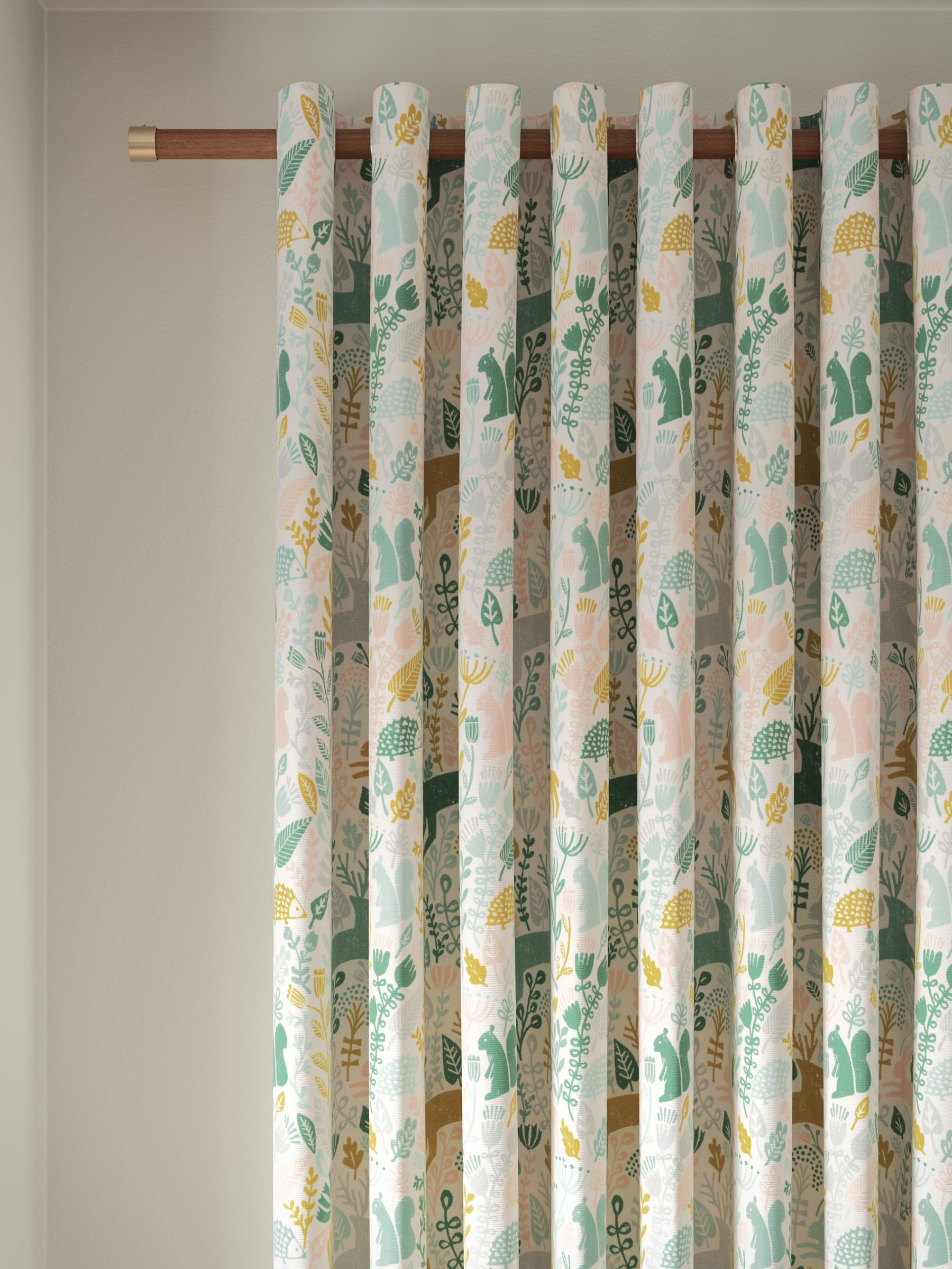 Scion Kelda Pair Lined Eyelet Curtains, Sage/Dandelion, W117 x
