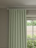 John Lewis Herringbone Weave Pair Lined Pencil Pleat Curtains, Myrtle Green