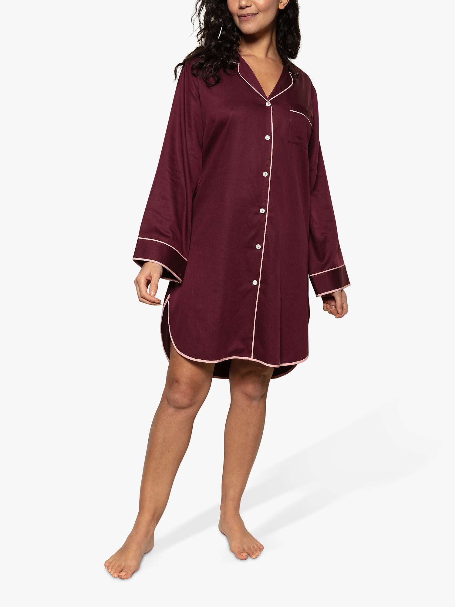 Buy Fable & Eve Piccadilly Nightshirt, Burgundy Online at johnlewis.com