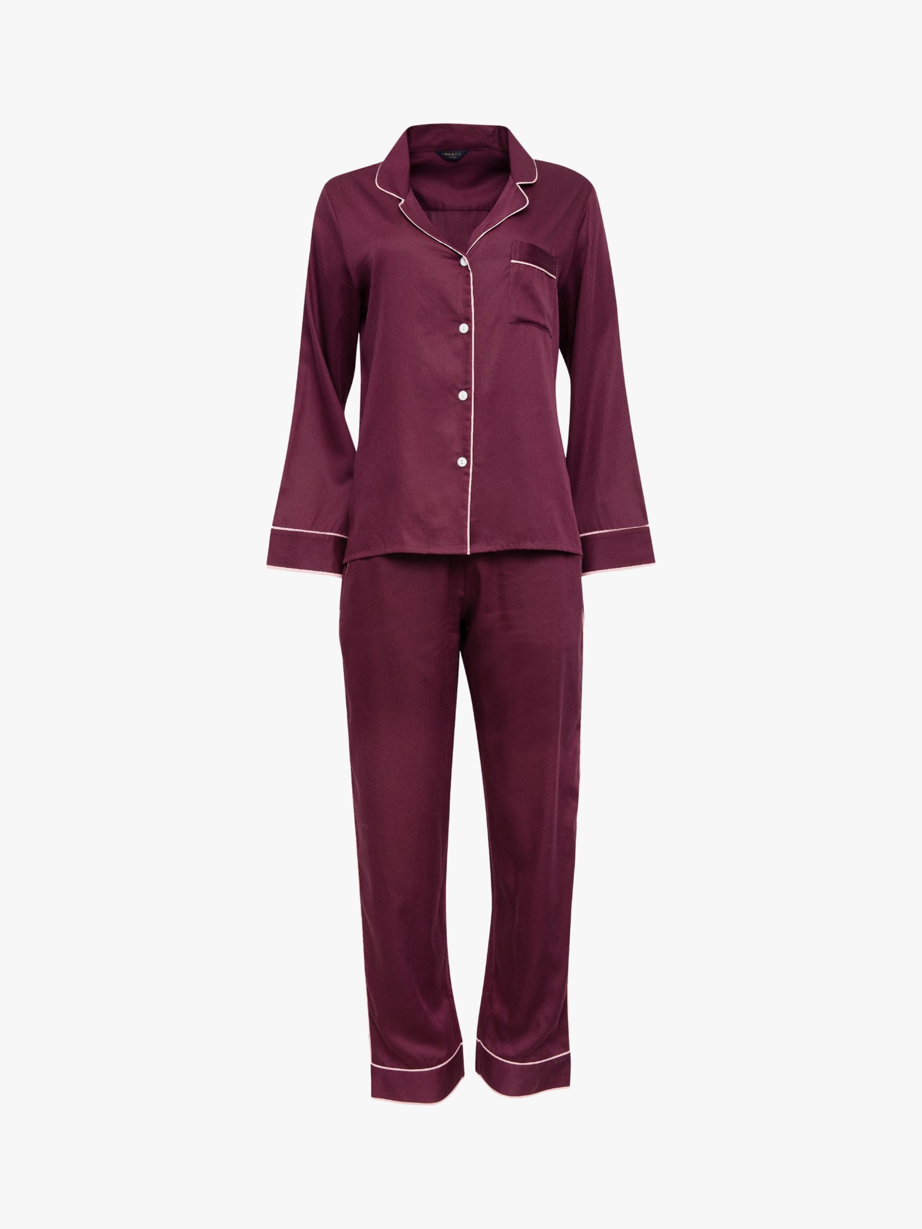 Buy Fable & Eve Piccadilly Pyjama Set, Burgundy Online at johnlewis.com