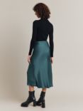 Ghost Luna Satin Midi Skirt, Dark Green