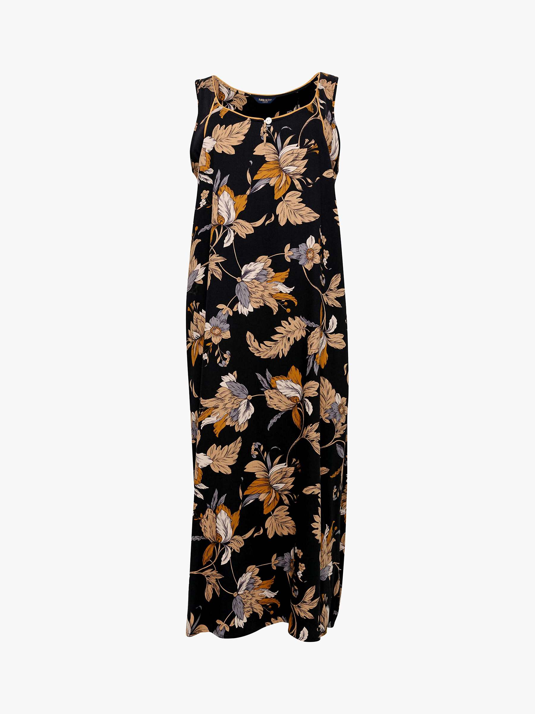 Buy Fable & Eve Brixton Floral Print Long Nightdress, Black/Multi Online at johnlewis.com