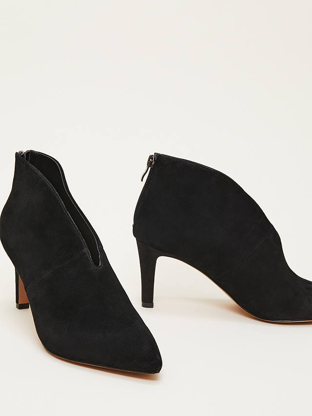 Phase Eight Cut Out Suede Shoe Boots, Black