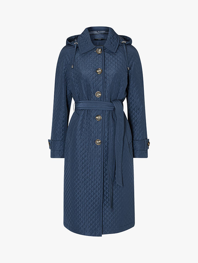 Four Seasons Quilted Trench Coat, Navy 