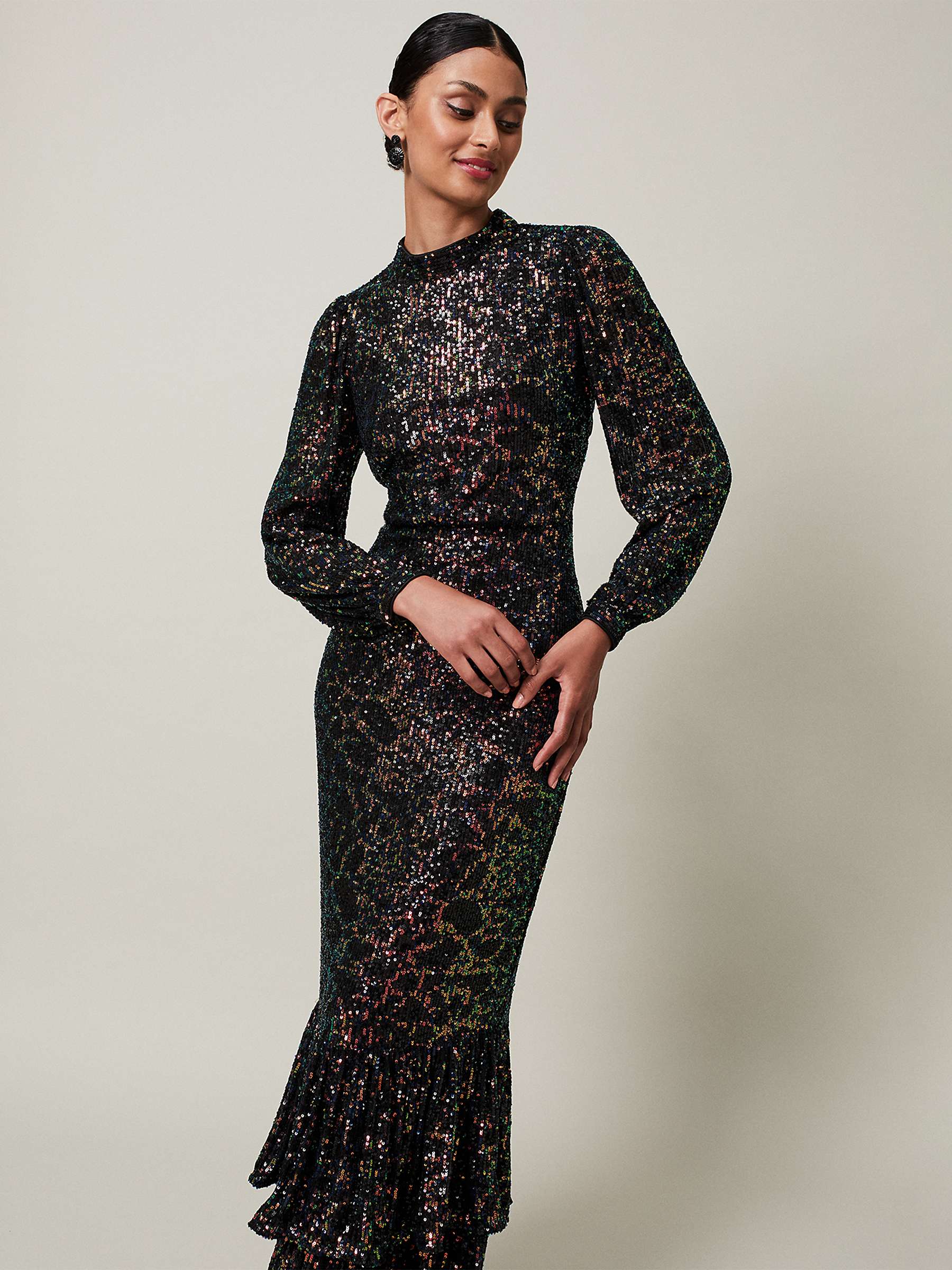 Phase Eight Celeste Sequin Maxi Dress, Multi at John Lewis & Partners