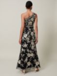 Phase Eight Collection 8 Serafina Floral Sequin Embellished Maxi Dress, Black/Gold, Black/Gold