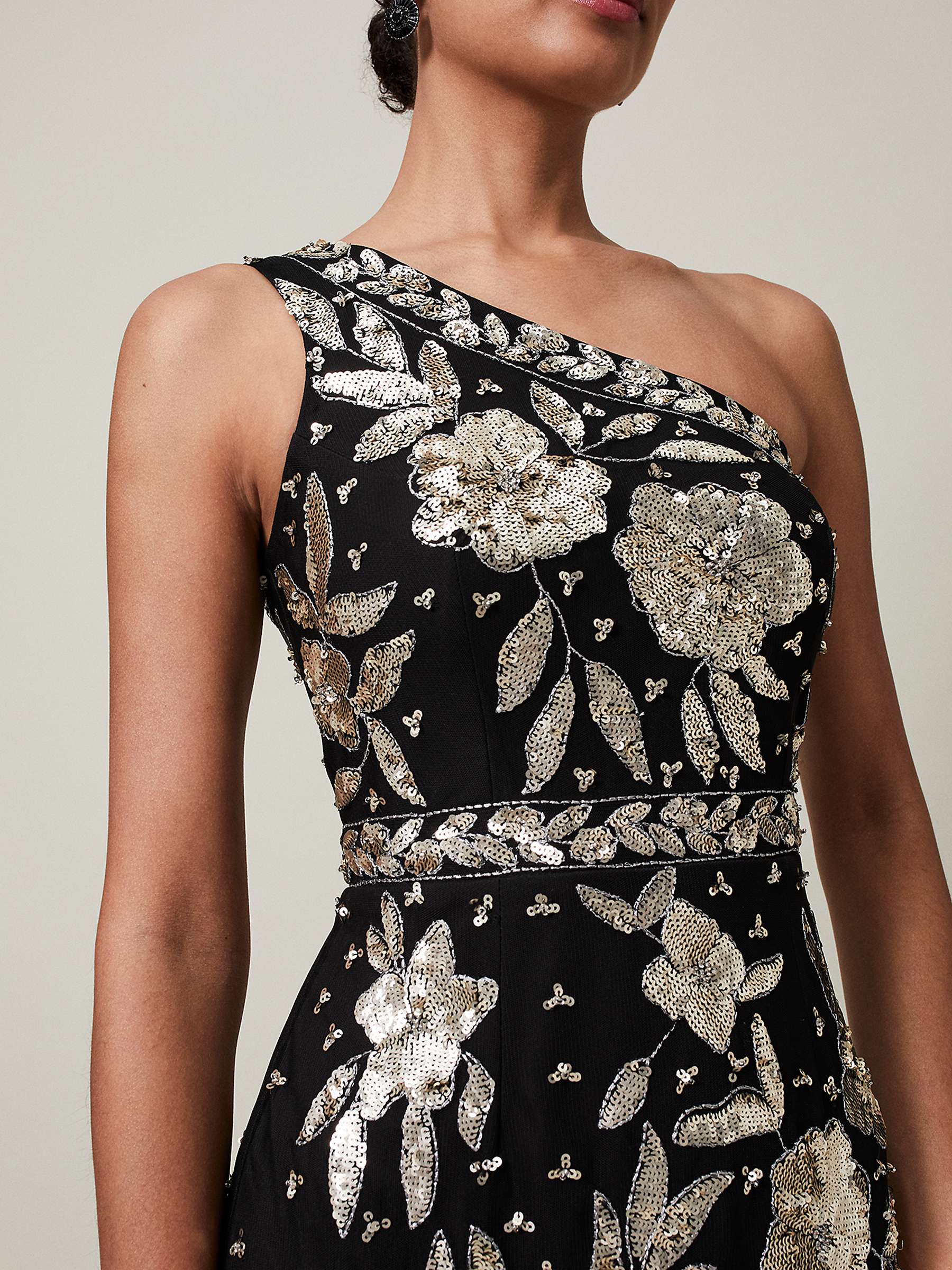Buy Phase Eight Collection 8 Serafina Floral Sequin Embellished Maxi Dress, Black/Gold Online at johnlewis.com