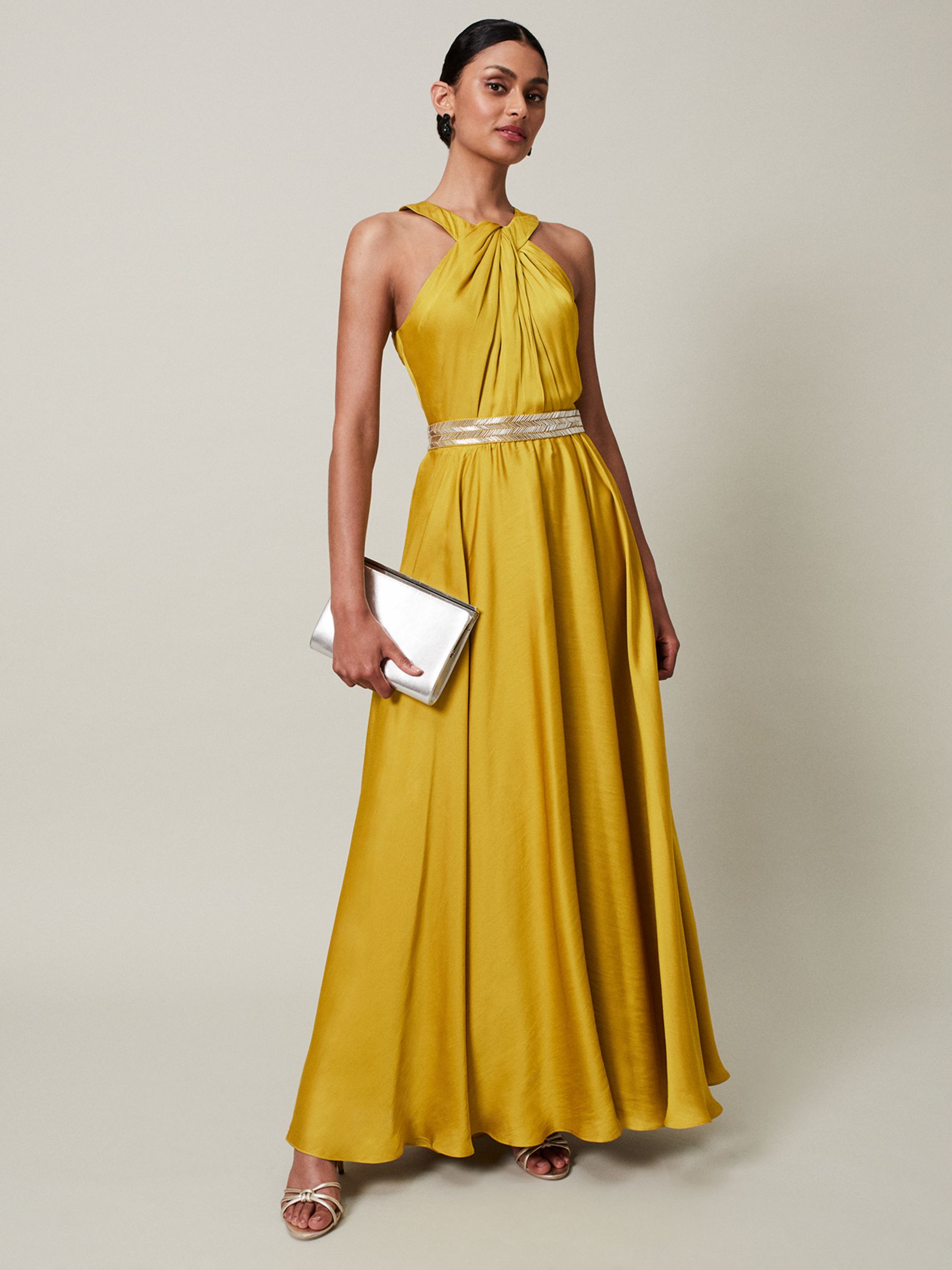 Phase Eight Collection 8 Vanessa Beaded Belt Maxi Dress, Chartreuse