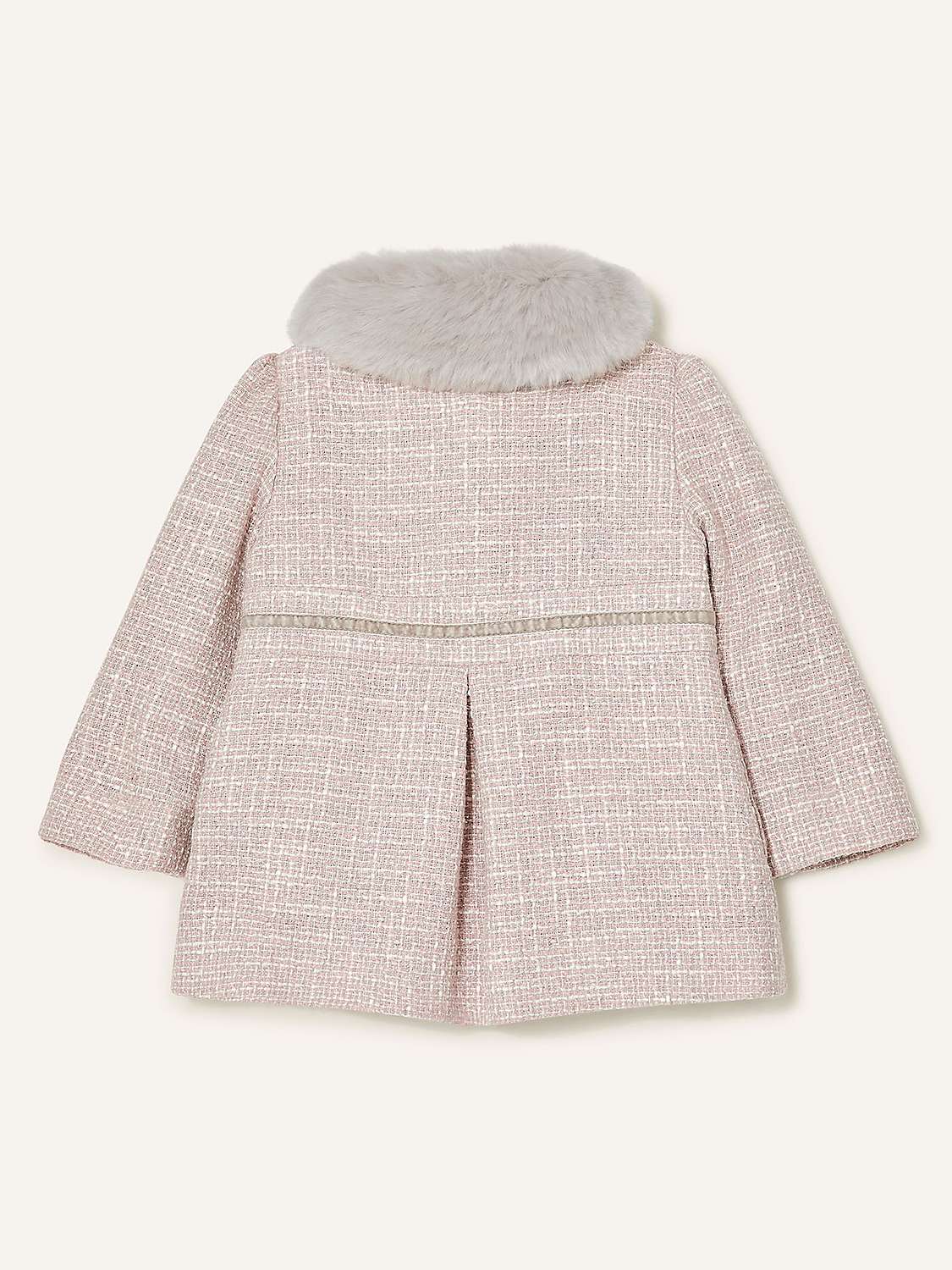 Buy Monsoon Baby Bow Tweed Coat, Grey Online at johnlewis.com