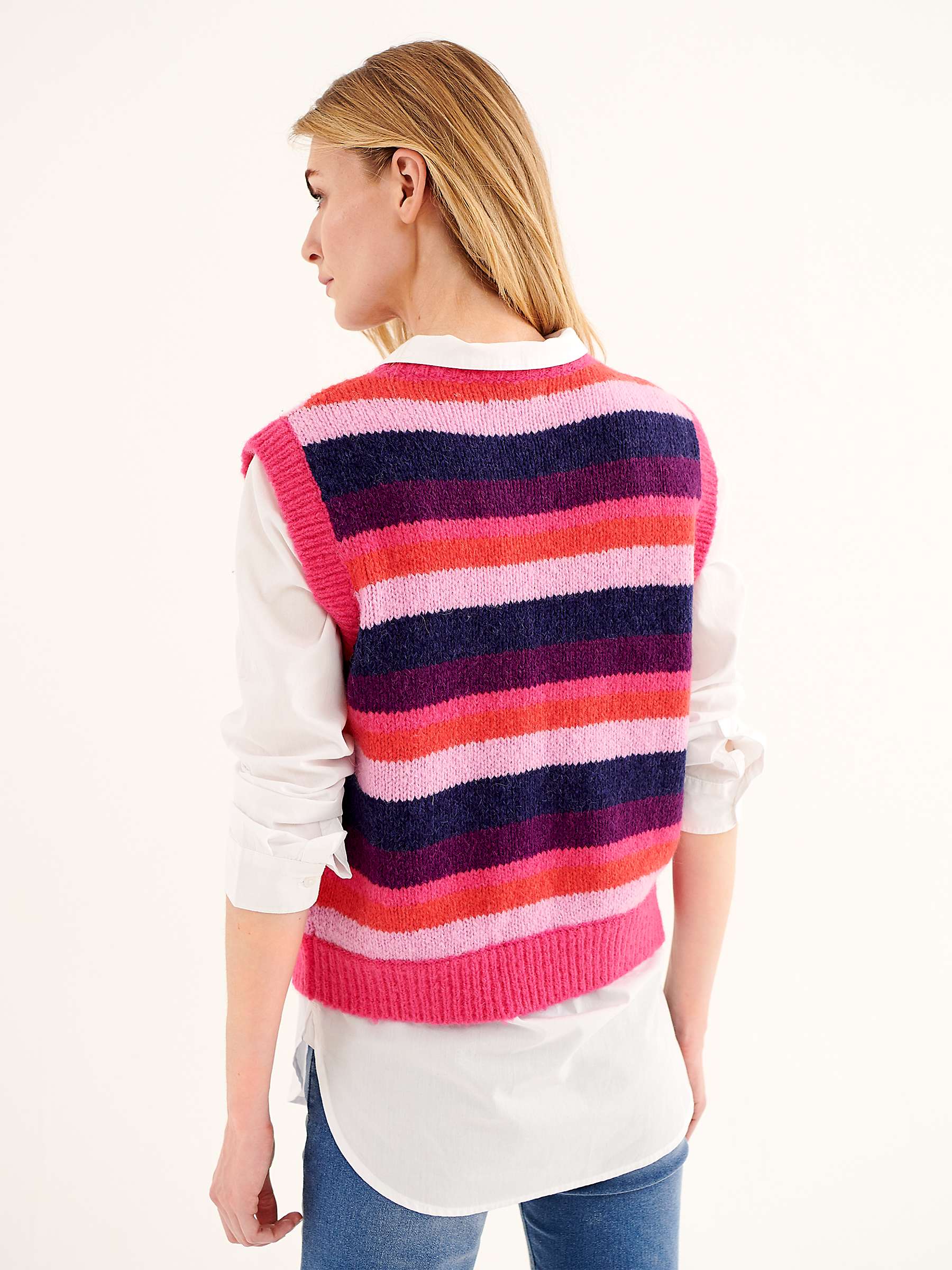 Buy NRBY Rosie Alpaca Chunky Knit Stripe Tank Top, Multi Online at johnlewis.com