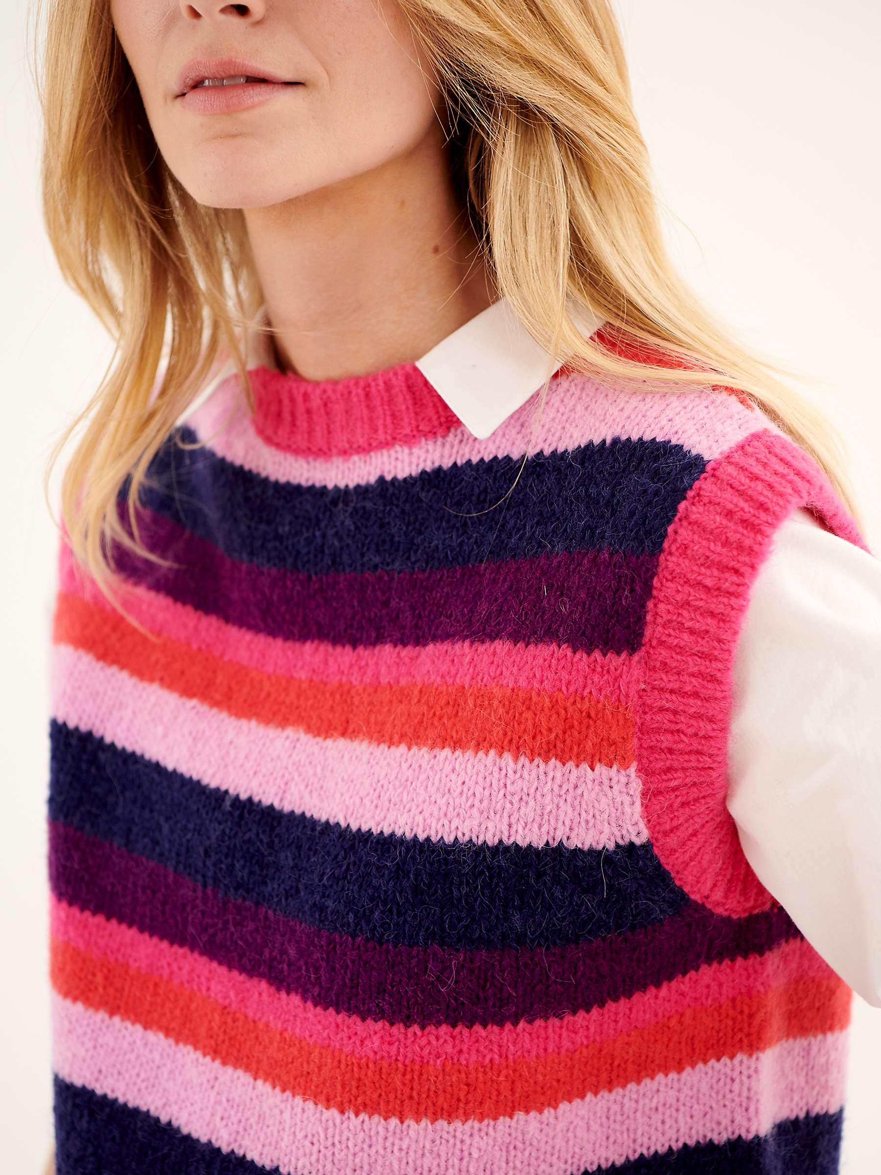 Buy NRBY Rosie Alpaca Chunky Knit Stripe Tank Top, Multi Online at johnlewis.com