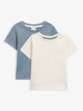 John Lewis Baby Cotton Plain T-Shirts, Pack of 2, Multi