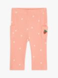John Lewis Baby Floral Ribbed Trousers, Pink