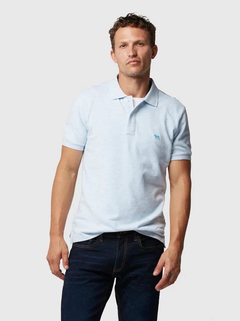 Rodd & Gunn Gunn Cotton Slim Fit Short Sleeve Polo Shirt, Mist, XS