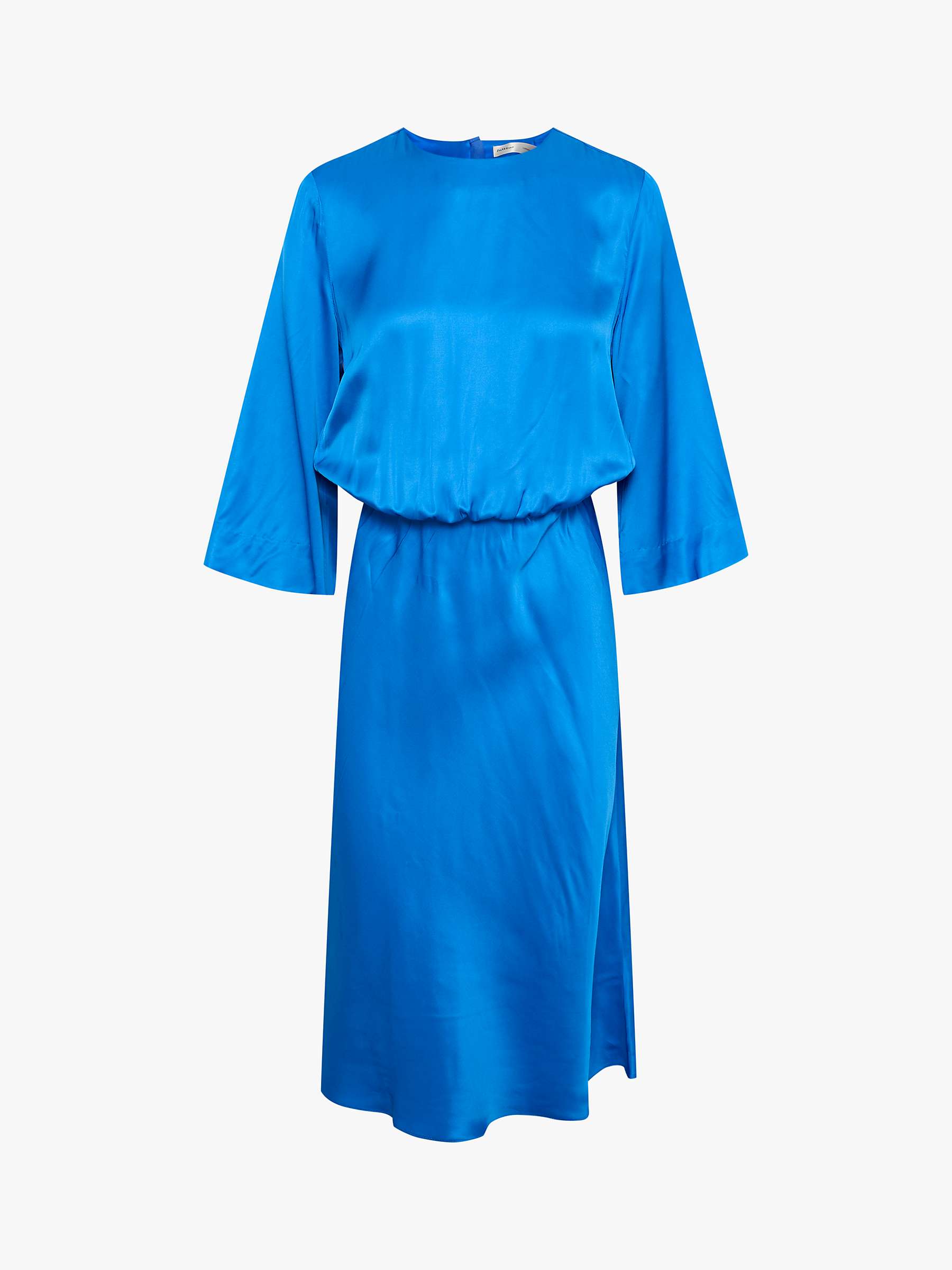 Buy InWear Kanta Satin Fitted Waist 3/4 Sleeve Knee Length Dress, Fall Blue Online at johnlewis.com