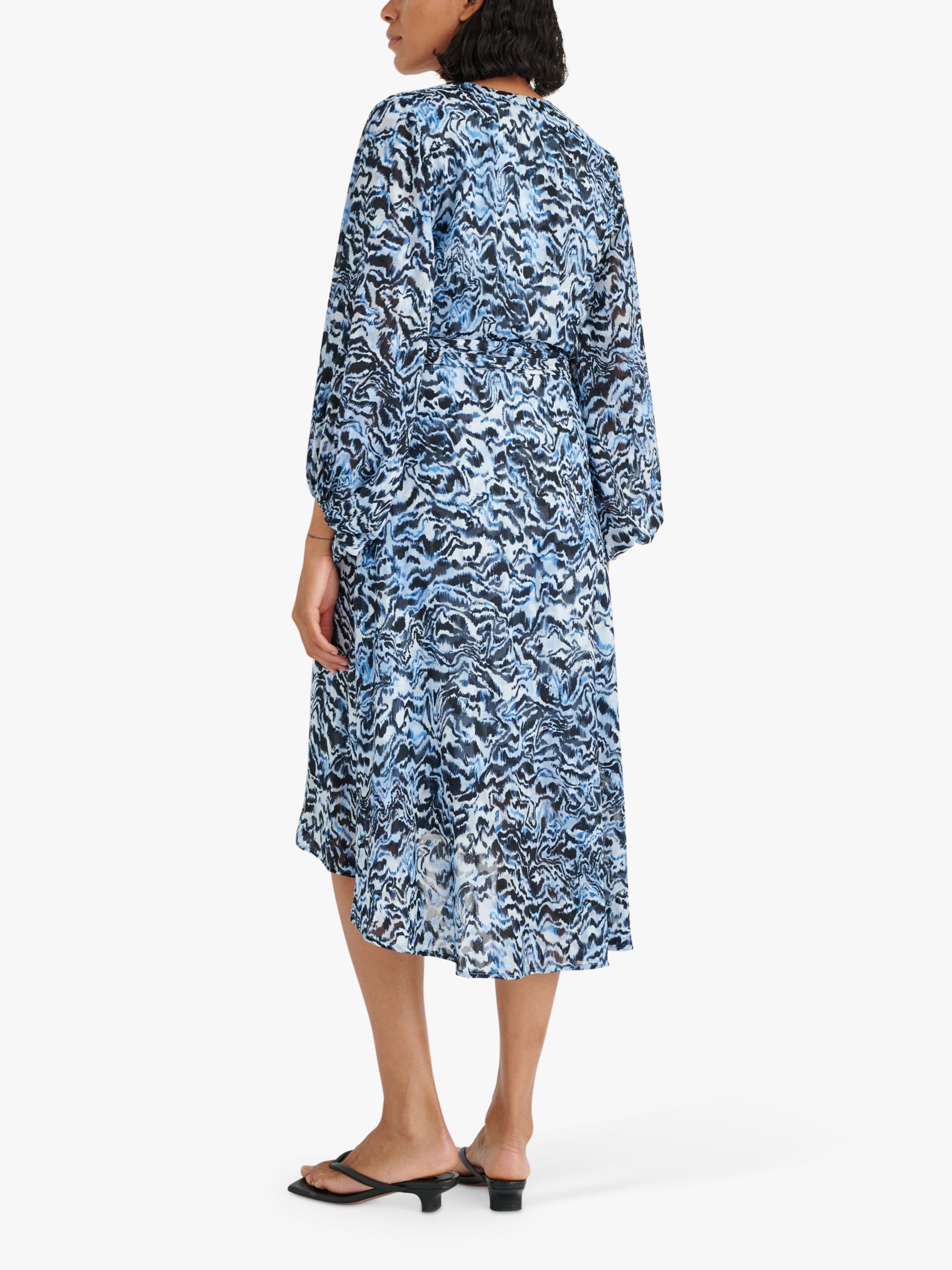 InWear Basira Abstract Print Midi Wrap Dress, Blue Bark at John Lewis ...