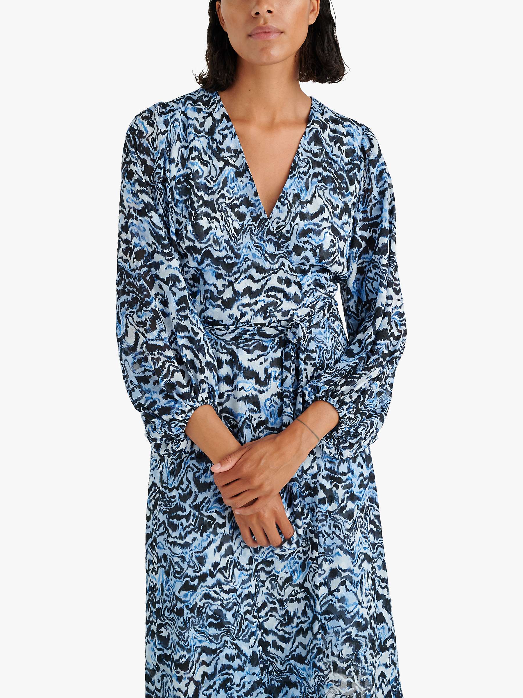 Buy InWear Basira Abstract Print Midi Wrap Dress, Blue Bark Online at johnlewis.com