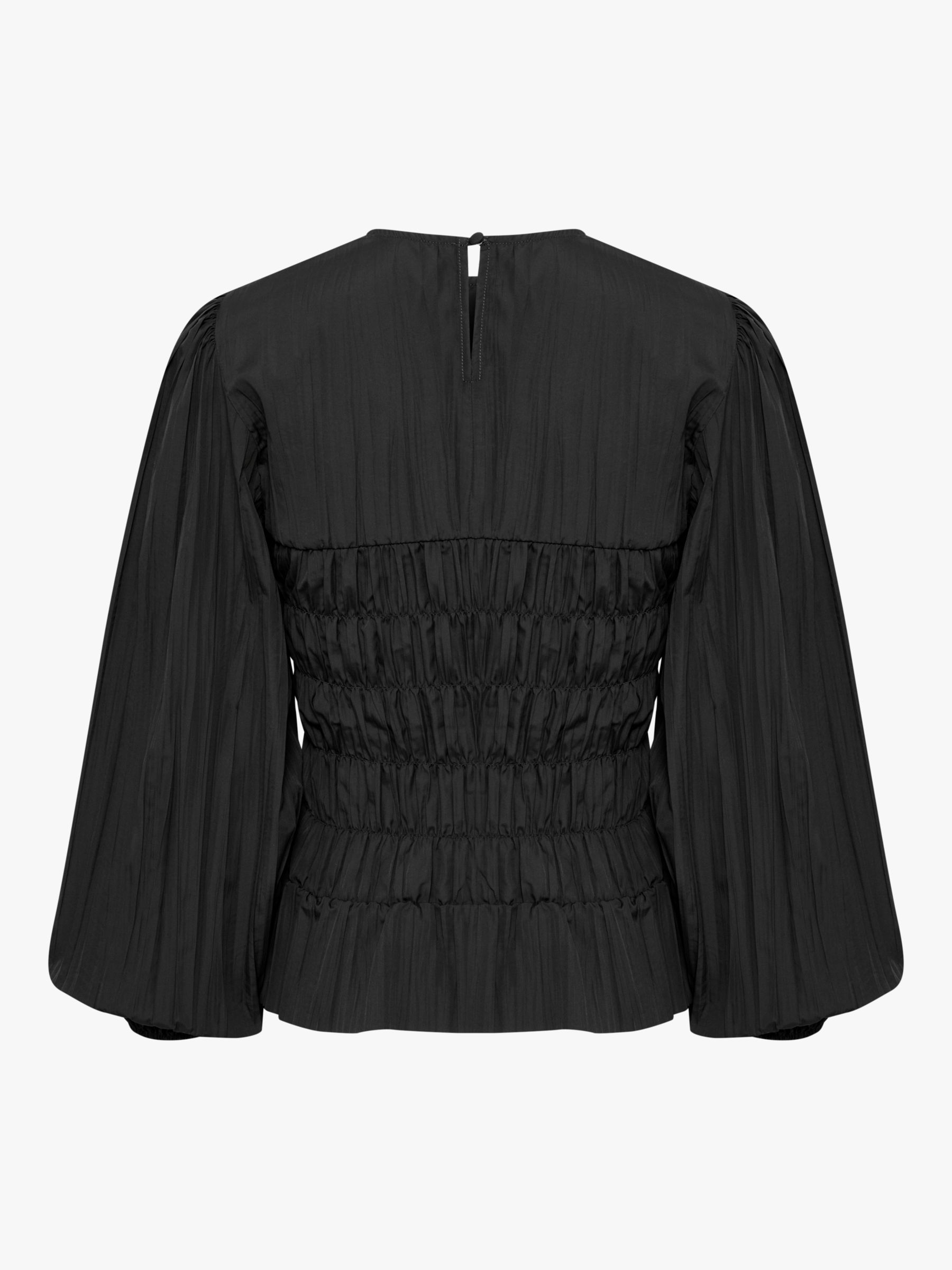 Buy InWear Kitra Gathered Fitted Balloon Sleeve Blouse, Black Online at johnlewis.com