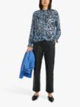 InWear Basira Abstract Print Blouse, Blue Bark