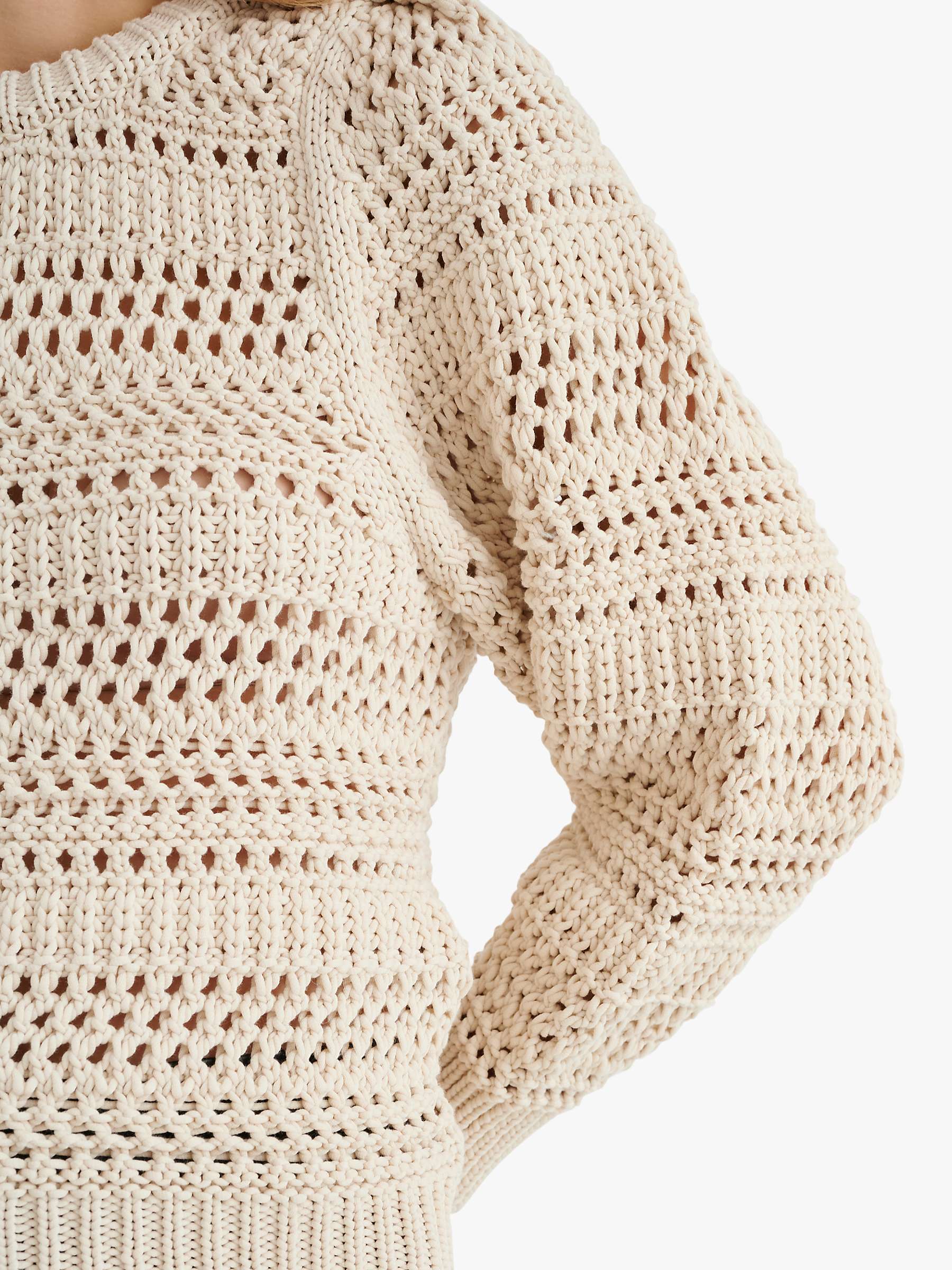Buy InWear Jus Open Knit Cropped Sleeve Jumper, Eggshell Online at johnlewis.com