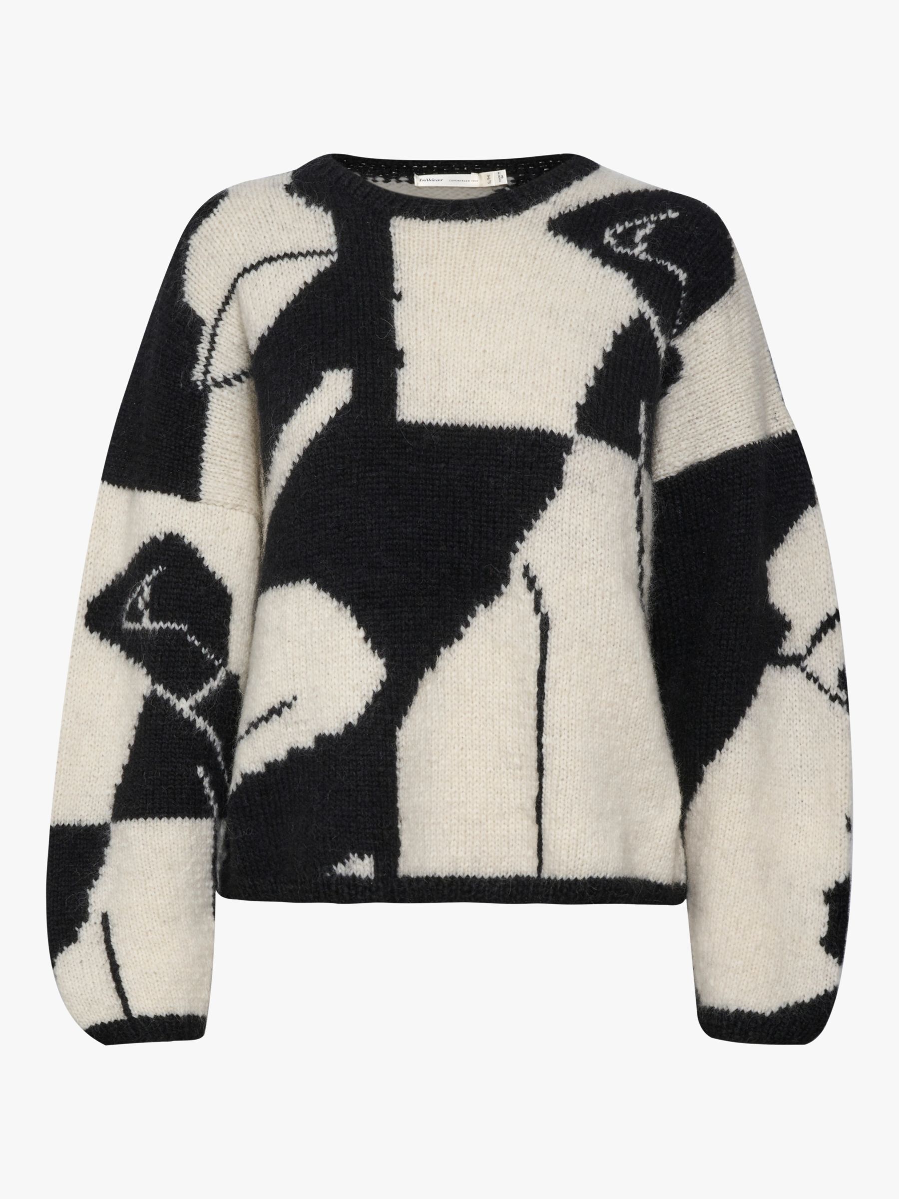 Buy InWear Jeva Wool Blend Jumper, Black/White Online at johnlewis.com