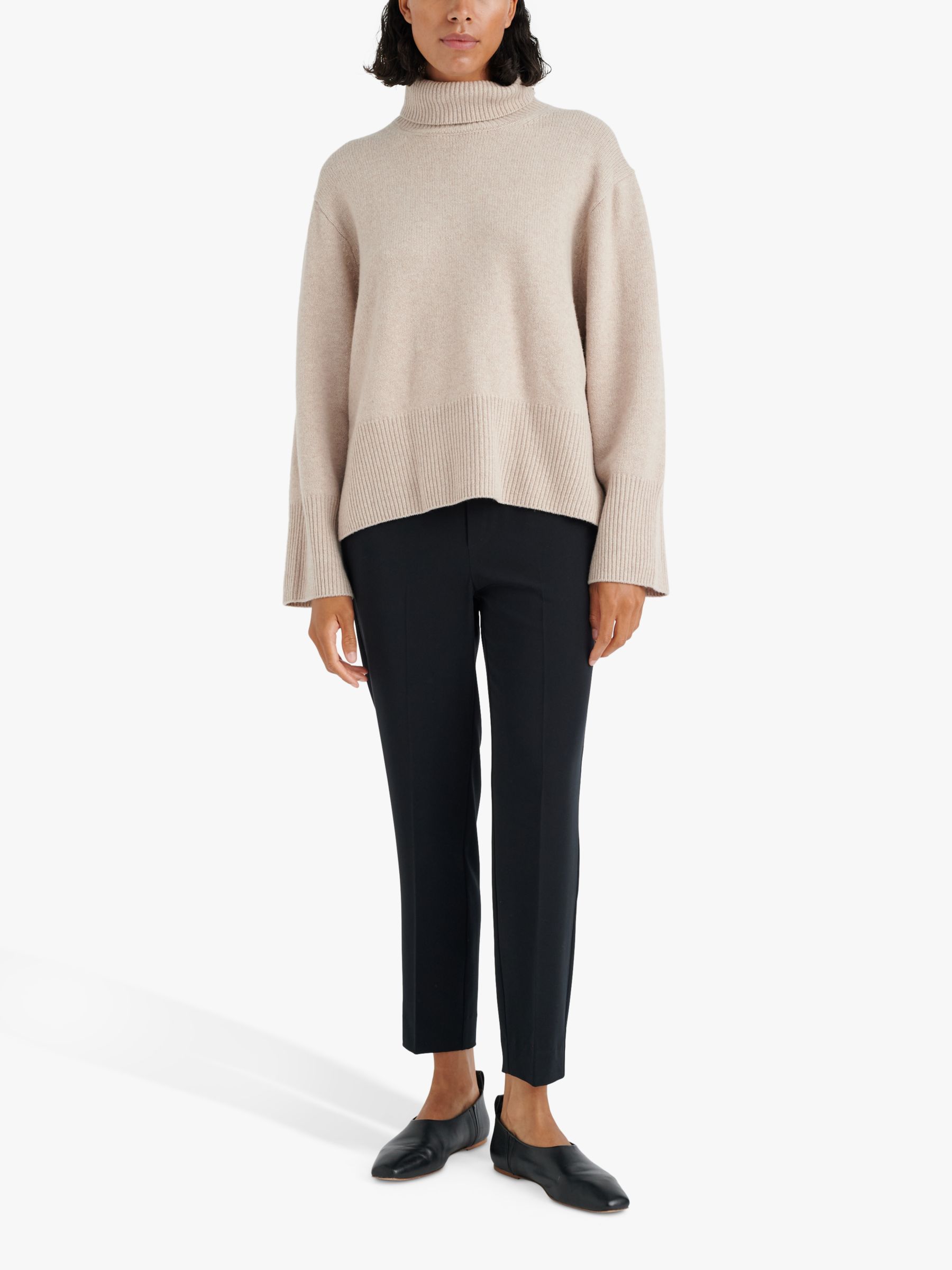 InWear Adian Pull On Narrow Leg Trousers, Black at John Lewis & Partners