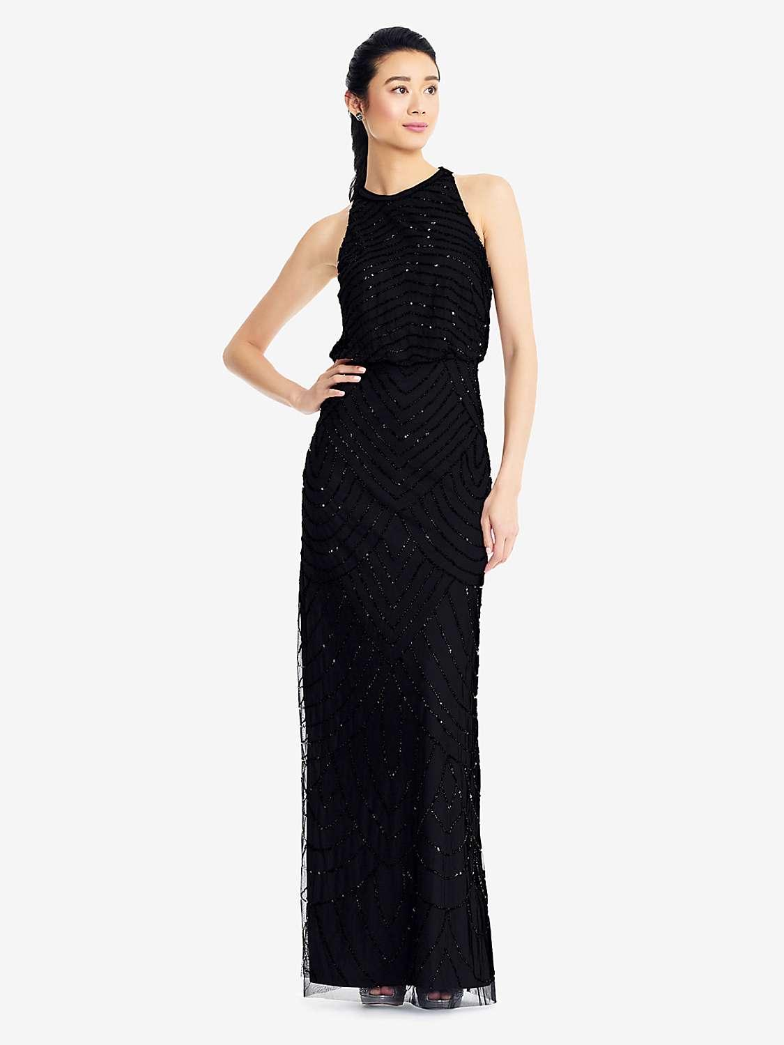 Buy Adrianna Papell Beaded Halter Neck Evening Maxi Dress Online at johnlewis.com