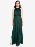 Adrianna Papell Beaded Halter Neck Evening Maxi Dress, Dusty Emerald