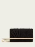 Monsoon Pleated Chain Strap Occasion Clutch Bag, Black