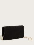 Monsoon Pleated Chain Strap Occasion Clutch Bag, Black