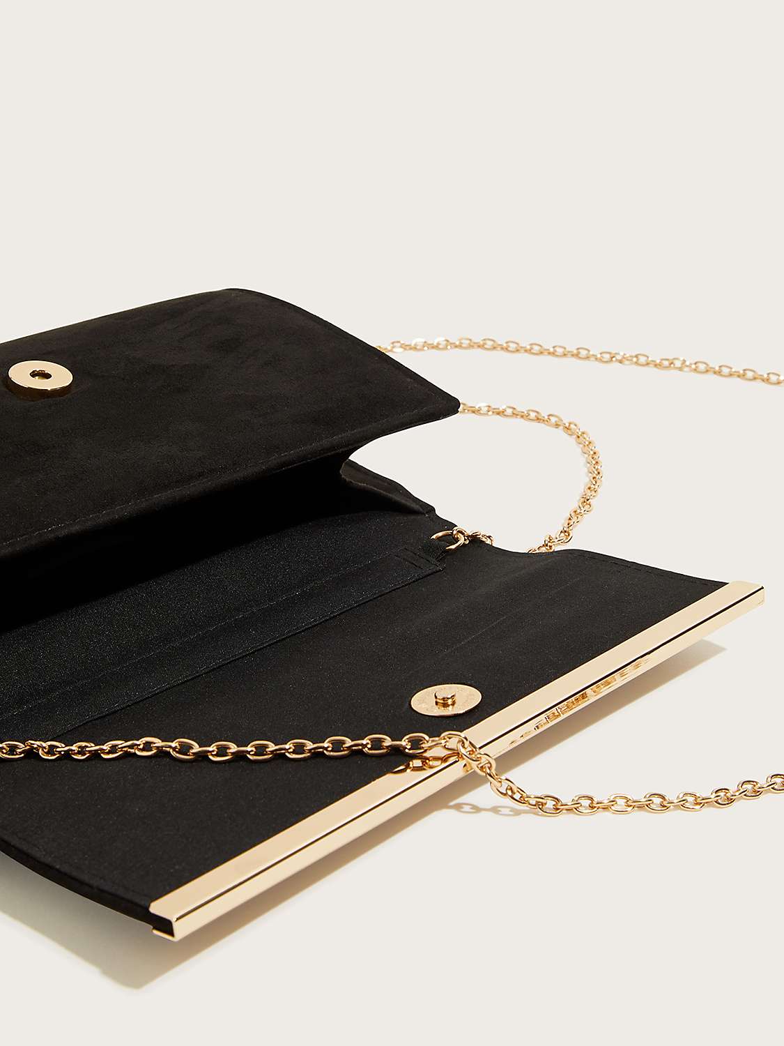 Buy Monsoon Pleated Chain Strap Occasion Clutch Bag, Black Online at johnlewis.com