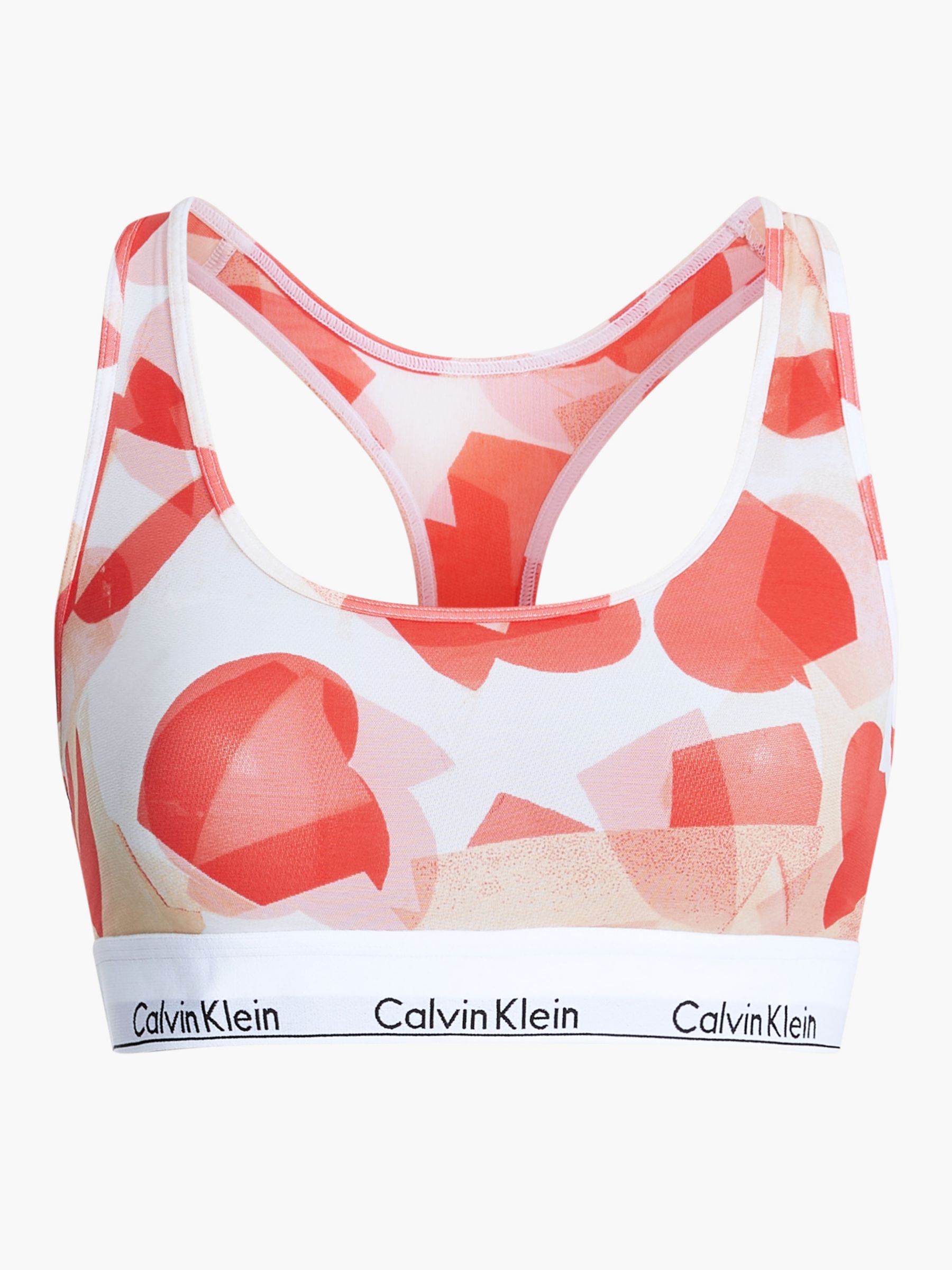 Calvin Klein Modern Cotton Valentines Heart Print Bralette, White/Orange  Odyssey at John Lewis & Partners