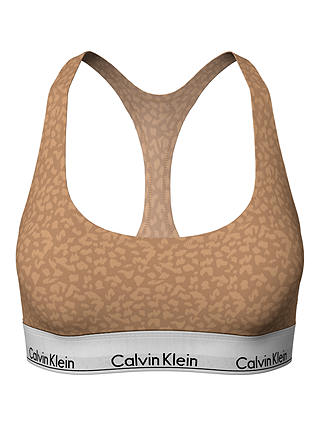 Calvin Klein Modern Cotton Bralette, Mini Animal Print Sandalwood