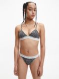 Calvin Klein CK One Modern Cotton Animal Print Triangle Bra, Grey Heather