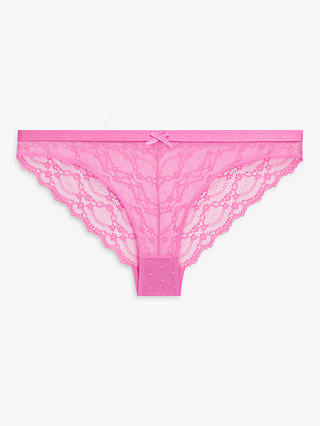 John Lewis Reece Bikini Knickers, Super Pink